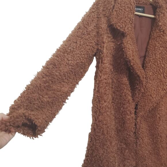Audrey 3plus1 | Teddy Bear Super Soft Cozy Open Front Jacket with Pockets - Picture 4 of 9